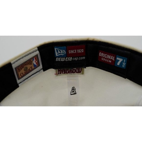VTG New Era Hat Adult 7 1/2 White New Jersey Nets NBA 59Fifty Fitted Cap Men 90s - Picture 6 of 6